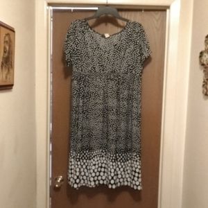 JTB Women's XL Black & White Polka Dot Dress